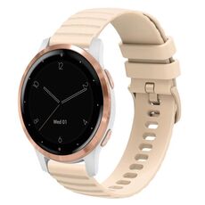 Per Garmin Vivoactive 4S Cinturino per orologio in silicone a tinta unita ondulato da 18 mm (colore Starlight)
