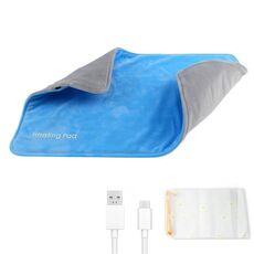 Coperta elettrica in grafene per fisioterapia a temperatura costante, colore: blu + cavo TYPE-C