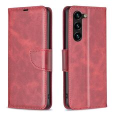 Per Samsung Galaxy S23 + 5G Custodia in pelle con struttura in pelle di agnello (rosso)