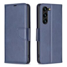Per Samsung Galaxy S23 + 5G Custodia in pelle con struttura in pelle di agnello (blu)