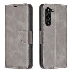 Per Samsung Galaxy S23 + 5G Custodia in pelle con struttura in pelle di agnello (grigio)