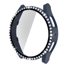 Per Samsung Galaxy Watch5 40 mm singola fila Diamond PC + cassa dell'orologio in vetro temperato (blu notte)