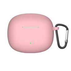 Custodia protettiva in silicone per auricolari For Honor Earbuds X3 con gancio (rosa)