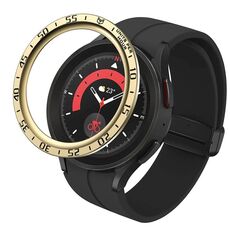 Per Samsung Galaxy Watch5 Pro 45mm A Style Quadrante Cornice protettiva in acciaio (oro)