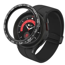 Per Samsung Galaxy Watch5 Pro 45mm A Style Quadrante Cornice protettiva in acciaio (nero)