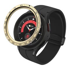 Per Samsung Galaxy Watch5 Pro 45mm E Style Quadrante Cornice protettiva in acciaio (oro)