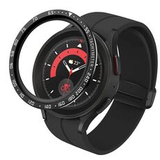 Per Samsung Galaxy Watch5 Pro 45mm E Style Quadrante Cornice protettiva in acciaio (nero)