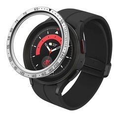 Per Samsung Galaxy Watch5 Pro 45mm E Style Quadrante Cornice protettiva in acciaio (argento)
