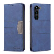 Per Samsung Galaxy S23 + 5G BF10 Custodia per telefono in pelle magnetica a blocchi di colore (blu)