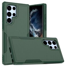 Per Samsung Galaxy S22 Ultra 5G 2 in 1 PC + Custodia per telefono in TPU (verde scuro)