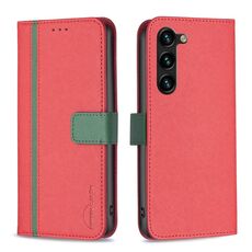 Per Samsung Galaxy S23 + 5G BF13 Custodia per telefono in pelle a trama incrociata abbinata a colori (rosso)