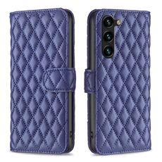 Per Samsung Galaxy S23 + 5G Diamond Lattice Wallet Custodia in pelle per cellulare (blu)