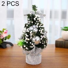 2 pz 20 cm 20 cm mini albero di natale decorazione giorno di natale centro commerciale puntelli decorativi (argento)