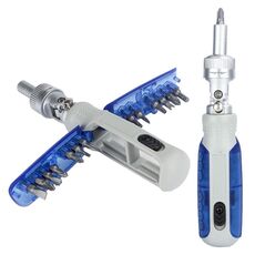 Cacciavite combinato multifunzionale con testa a cricchetto per uso domestico 14 in 1 (blu)