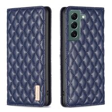 Per Samsung Galaxy S22 + 5G Diamond Lattice Custodia magnetica in pelle per telefono (blu)