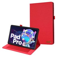 Per Lenovo Tab P11 Pro Custodia per tablet in pelle in tessuto (rosso)