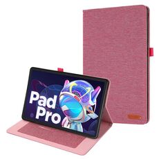 Per Lenovo Tab P11 Pro Custodia per tablet in pelle in tessuto (rosa rossa)