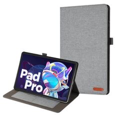 Per Lenovo Tab P11 Pro Custodia per tablet in pelle in tessuto (grigio)