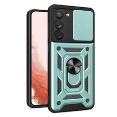 Per Samsung Galaxy S23 + 5G Custodia per fotocamera scorrevole Design TPU + Custodia per telefono PC (verde)