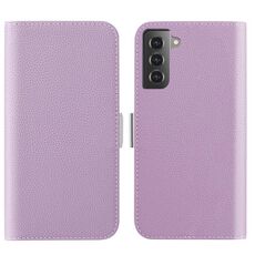 Per Samsung Galaxy S23 + 5G Custodia per telefono in pelle color caramello Litchi Texture (viola chiaro)
