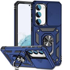 Per Samsung Galaxy S23 + 5G Custodia per telefono con supporto scorrevole Camshield (blu)