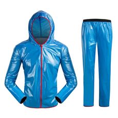 Set di impermeabili separati per sport da bicicletta Set di abbigliamento da ciclismo impermeabile, Taglia: XXXL (blu)