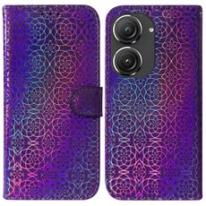 Per Asus Zenfone 9 Custodia per telefono in pelle con fibbia magnetica colorata (viola)