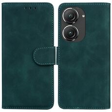 Per Asus Zenfone 9 Skin Feel Pure Color Flip Custodia in pelle per telefono (verde)