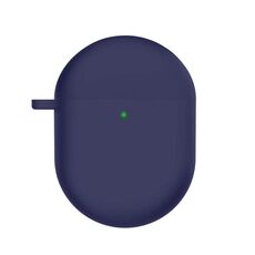 Per Redmi Buds4 Custodia protettiva per auricolari in silicone con moschettone D (blu scuro)