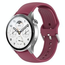 Per Xiaomi Watch S1 Pro cinturino in silicone a tinta unita (rosso vino)