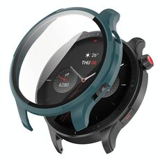 Per Amazfit GTR 4 / Amazfit GTR 4 Pro PC + Custodia protettiva integrata in vetro temperato (verde pino)