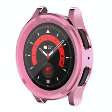 Per Samsung Galaxy Watch5 Pro 45mm Custodia per orologio galvanica TPU a copertura totale (rosa)