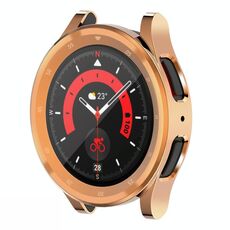 Per Samsung Galaxy Watch5 Pro 45mm Custodia per orologio galvanica TPU a copertura totale (oro rosa)