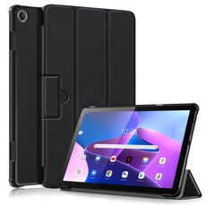 Per Lenovo Tab M10 10.1 3rd Gen 3-folding Magnetic Buckle Custer Texture Smart Tablet Case (Nero)