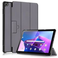 Per Lenovo Tab M10 10.1 3a generazione 3-Fold Magnetic Buckle Custer Texture Smart Tablet Case (Grigio)