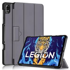 Per Lenovo Legion Y700 3-folding Magnetic Buckle Custer Custodia Smart Tablet in Pelle Texture (Grigio)