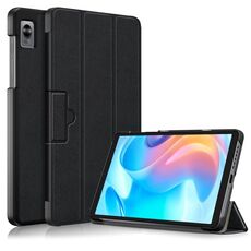 Per Realme Pad Mini 8.7 Custodia per tablet in pelle Custer con fibbia magnetica pieghevole a 3 pieghe (nero)