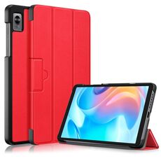 Per Realme Pad Mini 8.7 Custodia per tablet in pelle Custer con fibbia magnetica pieghevole a 3 pieghe (rosso)