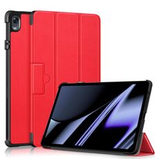 Per OPPO Pad Custodia per tablet in pelle Custer con fibbia magnetica a 3 pieghe da 11 pollici (rosso)