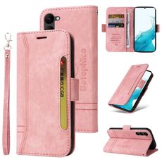 Per Samsung Galaxy S23 + 5G BETOPNICE Custodia per telefono in pelle con fibbia a doppio lato (rosa)