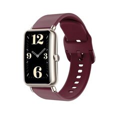 Per Huawei Fit Mini cinturino in silicone con fibbia colorata (rosso vino)