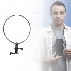 Staffa per collo regolabile pigra con mini collare per smartphone GoPro Action Camera