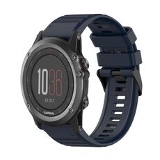 Cinturino in silicone per Garmin Fenix 3 26 mm con struttura orizzontale con strumento di rimozione (blu navy)