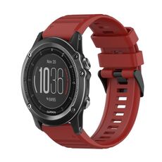 Per Garmin Fenix 3 HR 26mm Cinturino in silicone con struttura orizzontale con strumento di rimozione (rosso)