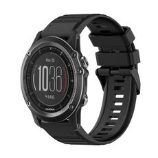 Per Garmin Fenix 3 Sapphire 26mm Cinturino in silicone con struttura orizzontale con strumento di rimozione (nero)