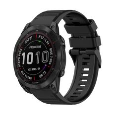 Per Garmin Fenix 7 Solar 22mm Cinturino in silicone con struttura orizzontale con strumento di rimozione (nero)