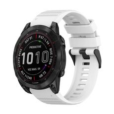 Per Garmin Fenix 7 Solar 22mm Cinturino in silicone con struttura orizzontale con strumento di rimozione (bianco)
