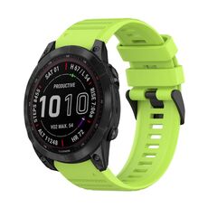 Per Garmin Fenix 7 Solar 22mm Cinturino in silicone con struttura orizzontale con strumento di rimozione (verde lime)