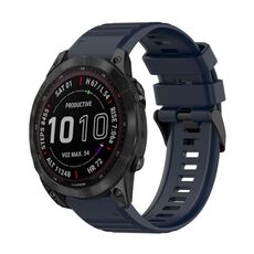 Per Garmin Fenix 7 Sapphire Solar 22mm Cinturino in silicone con struttura orizzontale con strumento di rimozione (blu navy)