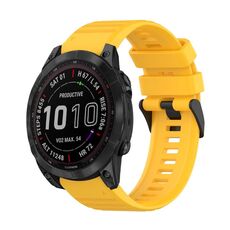 Per Garmin Fenix 7 Sapphire Solar 22mm Cinturino in silicone con struttura orizzontale con strumento di rimozione (giallo)